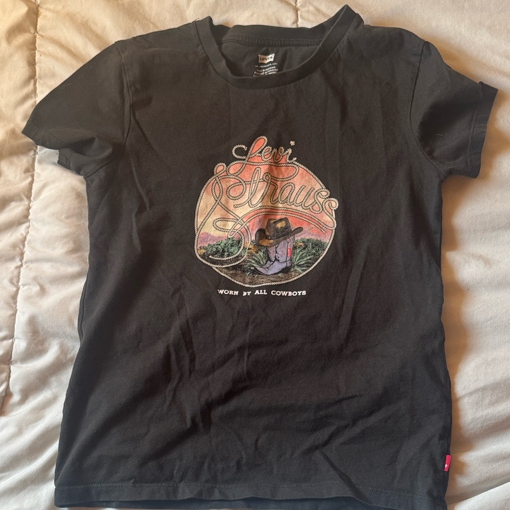 Levi's Grey Crewneck Tee with Interior Logo Print